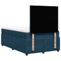 vidaXL Posteľný rám boxsping s matracom tmavomodrý 120x200 cm zamat