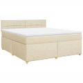 vidaXL Posteľný rám boxspring s matracom krémový 180x200 cm látka