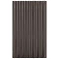vidaXL Strešné panely 36 ks pozinkovaná oceľ hnedé 60x36 cm