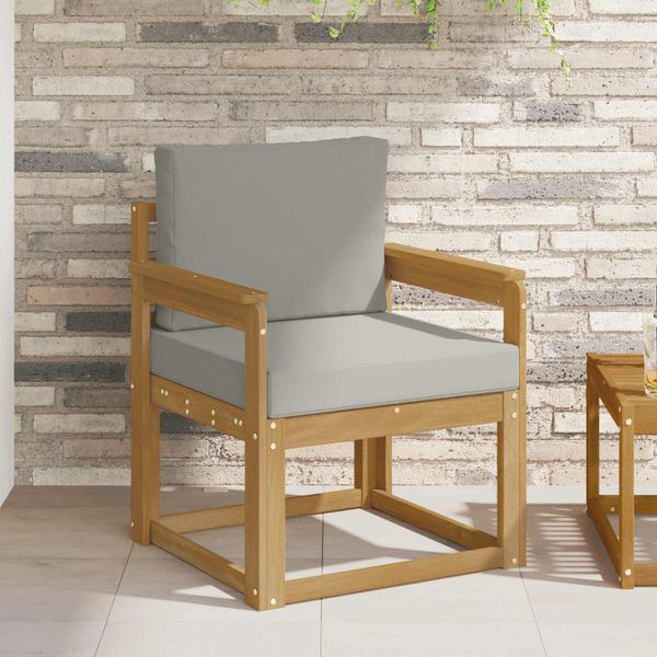 vidaXL 2 Kus Záhradná súprava gaučov Polyester Biela a svetlosivá