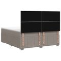 vidaXL LED boxspring posteľ s matracom Sivohnedá 140 x 190 cm Látka
