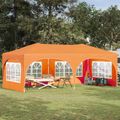 vidaXL Prístrešok na párty 575 x 288 x 245 cm Oranžová Oxfordská látka