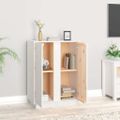 vidaXL Komoda biela 60x35x80 cm borovicový masív