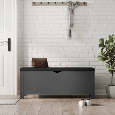 vidaXL Úložný box s vankúšom sivý 105x40x45 cm