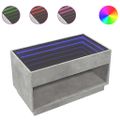 vidaXL Konferenčný stolík s nekonečnými LED betónovosivý 90x50x50 cm