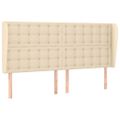 vidaXL Čelo postele so záhybmi krémové 183x23x118/128 cm látka