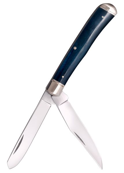 Cold Steel FL-TRPR-B TRAPPER BLUE vreckový nôž s 2 čepeľami 8,4 cm, modrá, kosť