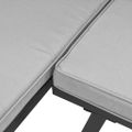 vidaXL Záhradné lavičky s vankúšmi 3 ks čierne práškovaná oceľ