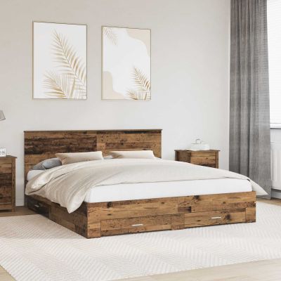 vidaXL Rám postele Staré drevo 180 x 200 cm Kompozitné drevo