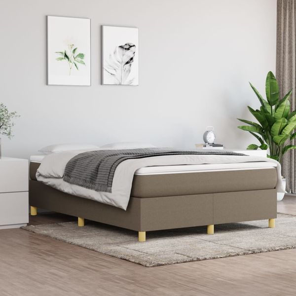 vidaXL Boxspring posteľ s matracom sivohnedý 140x190 cm látka