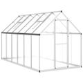 vidaXL Skleník so základovým rámom strieborný 334x169x195 cm hliník