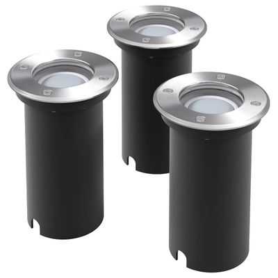 vidaXL Vonkajšie zápustné LED svietidlá, 3 ks, okrúhle