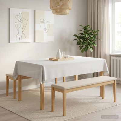 vidaXL Uterák na stôl 5 ks Obdĺžnikový Biela 140 x 260 cm