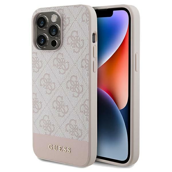 Puzdro Guess pre iPhone 14 Pro Max 6,7" GUHCP14XG4GLPI ružové HC PC/TPU 4G PU PRUH NA SPODKU