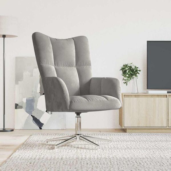 vidaXL Relaxačné kreslo bledosivé zamatové