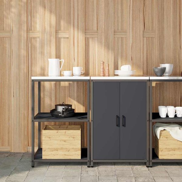vidaXL Kuchynský úložný set HATTEM 2 pcs Antracitová