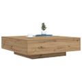 vidaXL Stolík pod TV s LED pásikmi Dub artisan 100 x 100 x 31 cm