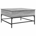 vidaXL Konferenčný stolík, sivá sonoma 80x80x45cm kompozitné drevo+kov