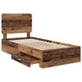 vidaXL Rám postele Staré drevo 100 x 200 cm Kompozitné drevo