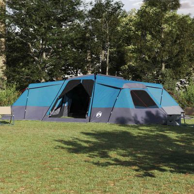 vidaXL Rodinný stan so strechou Modrá 833 x 585 x 216 cm taft