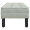 vidaXL lavička s vankúšom Svetlosivá 113 x 57 x 39 cm Zamat
