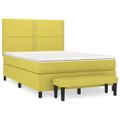 vidaXL Boxspring posteľ s matracom svetlozelená 140x190 cm látka