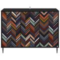 vidaXL Servírovacia skriňa OMMEN Čierny dub 102 x 33 x 76 cm