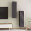 vidaXL TV skrinky 2 ks, lesklé sivé 30,5x30x110 cm, kompozitné drevo