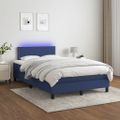 vidaXL Boxspring posteľ s matracom a LED modrá 120x190 cm látka