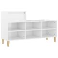 vidaXL Botník lesklý biely 102x36x60 cm spracované drevo