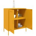 vidaXL Komoda horčicovožltá 68x39x79 cm oceľ