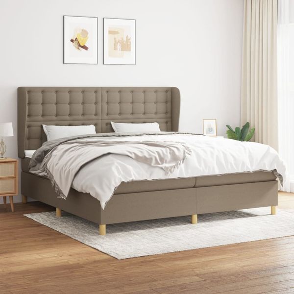 vidaXL Boxspring posteľ s matracom sivohnedý 200x200 cm látka