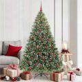 vidaXL Umelý vianočný stromček s 300 LED-i Zelená 180 cm PE a PVC
