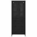 vidaXL Highboard Čierny dub 69,5 x 34 x 180 cm Kompozitné drevo
