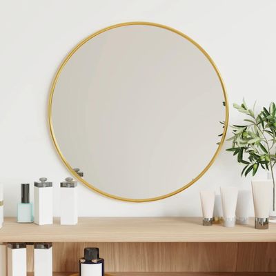 vidaXL Nástenné zrkadlo zlaté Ø 40 cm okrúhle