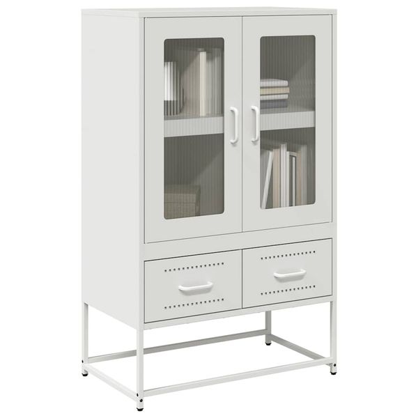 vidaXL Vysoká skrinka biela 68x39x111,5 oceľ