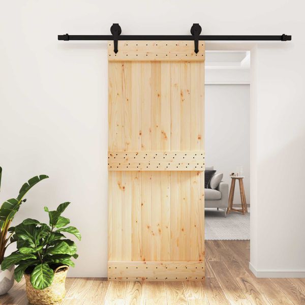 vidaXL Posuvné dvere Prírodná a čierna 85 x 210 cm