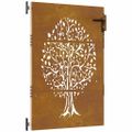 vidaXL Záhradná brána 85x125 cm z kortenovej ocele, dizajn stromu