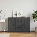 vidaXL Servírovacia skriňa Čierna 89 x 34,5 x 57 cm Kompozitné drevo