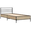 vidaXL Posteľný rám dub sonoma 90x200 cm kompozitné drevo a kov