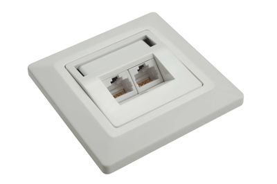Zásuvka Solarix CAT5E UTP 2 x RJ45 pod omietku biela