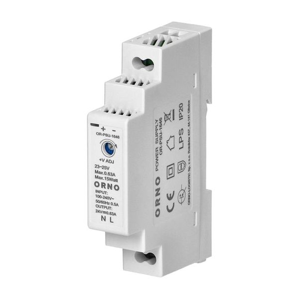 ORNO OR-PSU-1646 Zdroj spínaný 24 V DC 0,63 A, 15 W na DIN lištu