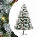 vidaXL Umelý vianočný stromček Zelená a biela 240 cm PVC, kov a plast