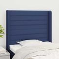 vidaXL Čelo postele so záhybmi modré 83x16x118/128 cm látka