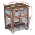 vidaXL Príručný stolík s 1 zásuvkou, recyklovaný masív 43x33x51 cm