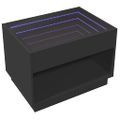 vidaXL Konferenčný stolík s nekonečnými LED čierny 70x50x50 cm