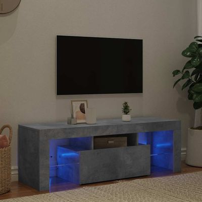 vidaXL TV skrinka s LED svetlami betónová sivá 120x35x40 cm