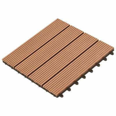 vidaXL Dlažba na terasu 11 pcs Hnedá 30 x 30 cm drevoplast