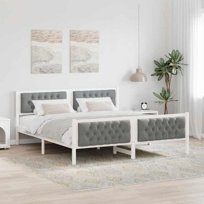 vidaXL Rám postele Svetlosivá 180 x 200 cm Masívne borovicové drevo