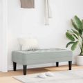 vidaXL lavička s vankúšom Svetlosivá 113 x 57 x 39 cm Zamat